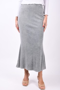 Fusta Noisy May Nmshania Hw Rib Ankle Charcoal Gray Acid Wash